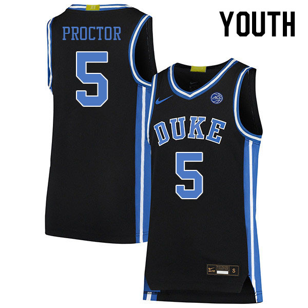 Youth #5 Tyrese Proctor Duke Blue Devils 2022-23 College Stitched Basketball Jerseys Sale-Black